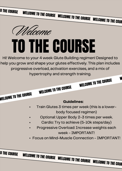 Glute Builder Course/Regimen Introduction